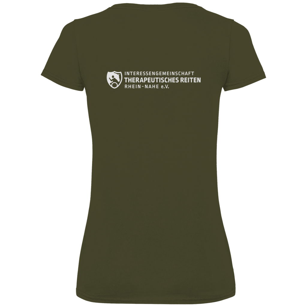 Damen Premium Bio V-Neck T-Shirt IG Therapeutisches Reiten