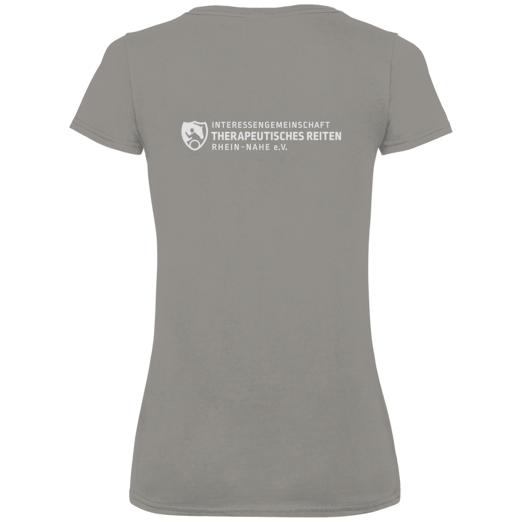 Damen Premium Bio V-Neck T-Shirt IG Therapeutisches Reiten