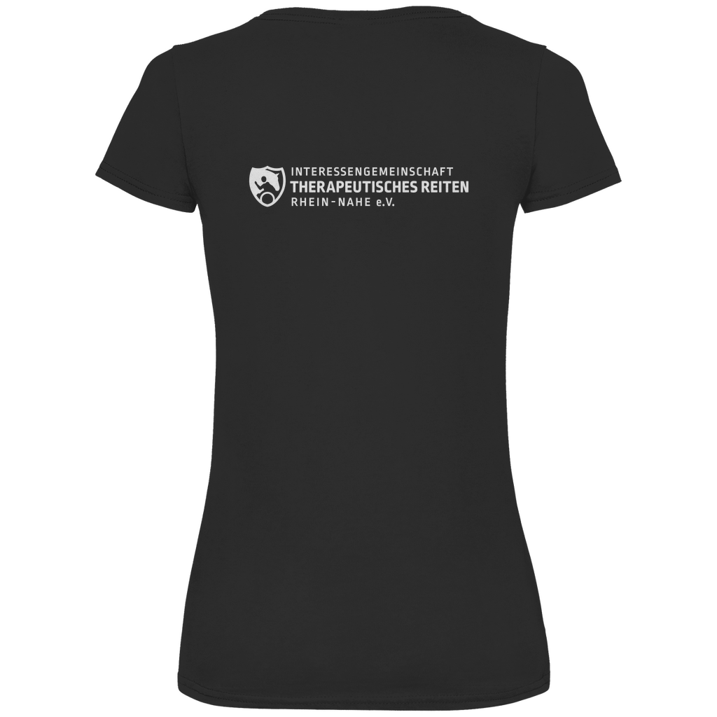Damen Premium Bio V-Neck T-Shirt IG Therapeutisches Reiten